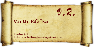 Virth Réka névjegykártya